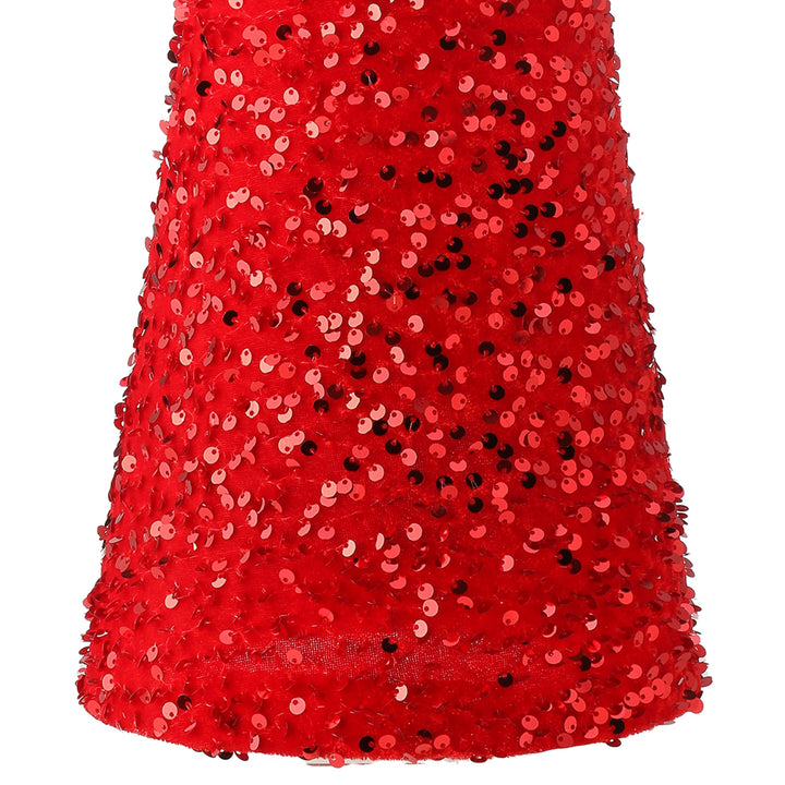 18-24" Sequin Cone Tree Set of 2 Red Plastic - Diamond Home USA