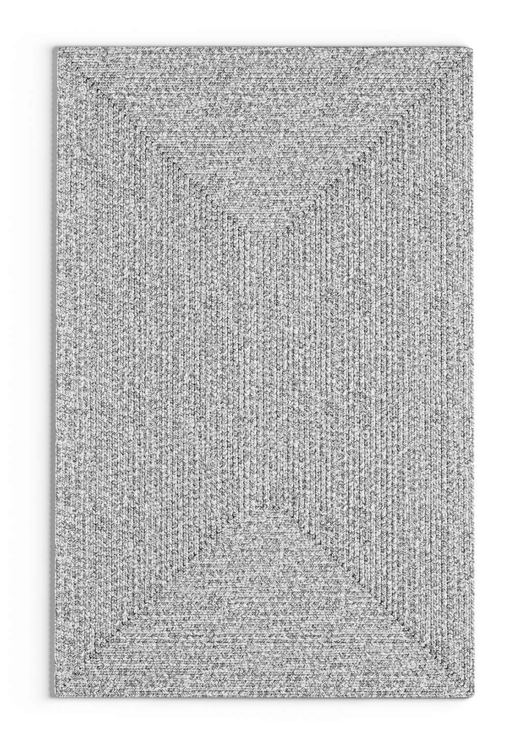 Rowan Handmade Braided Area Rug Hand-Woven Mid-Century Modern Casual Style (3' x 3 x 5 - Salt and Pepper