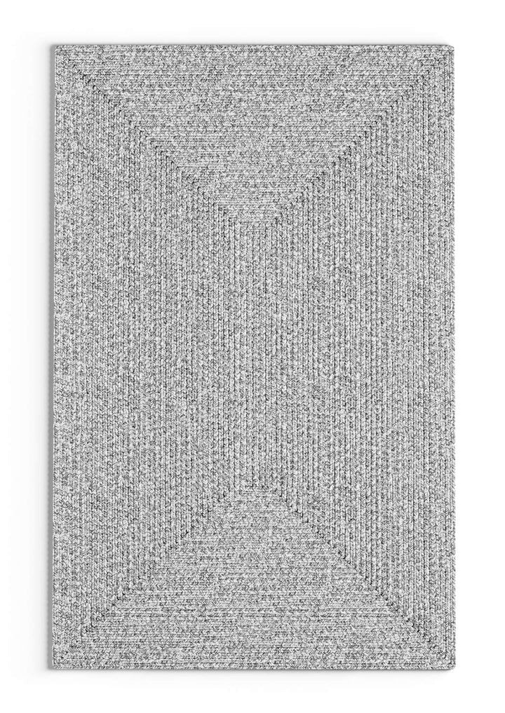 Rowan Handmade Braided Area Rug Hand-Woven Mid-Century Modern Casual Style (3' x 3 x 5 - Salt and Pepper