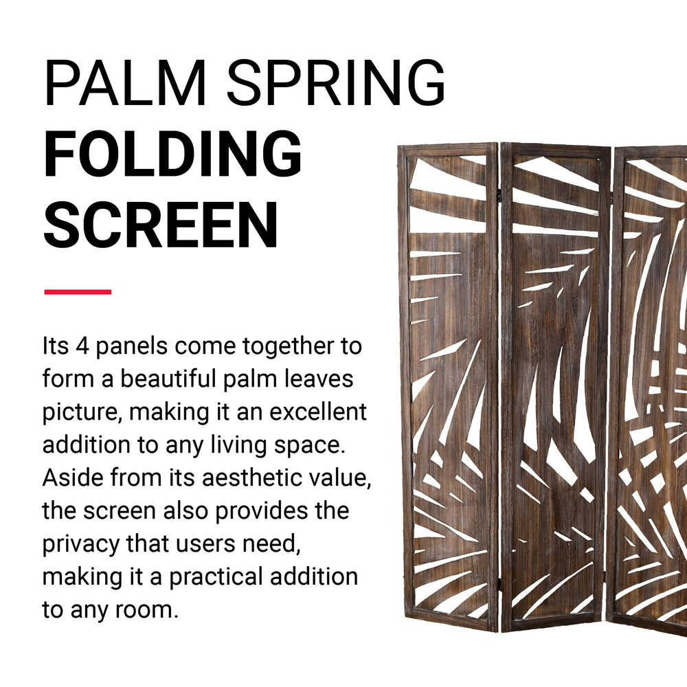 Proman Products - Palm Spring Panel Wooden Room der Folding Screen Room - Diamond Home USA