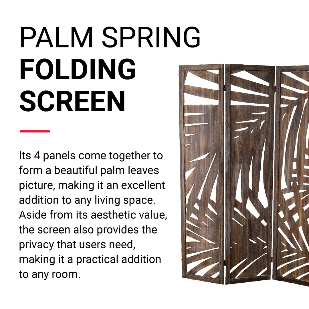 Proman Products - Palm Spring Panel Wooden Room der Folding Screen Room - Diamond Home USA