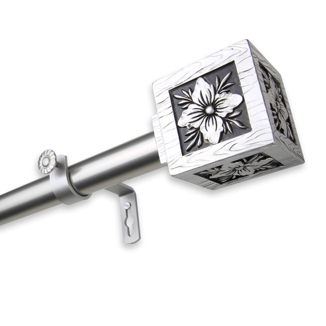 InStyleDesign Jocelyn Adjustable Curtain Rod Black 28 to 48 inch Black Finish - Diamond Home USA