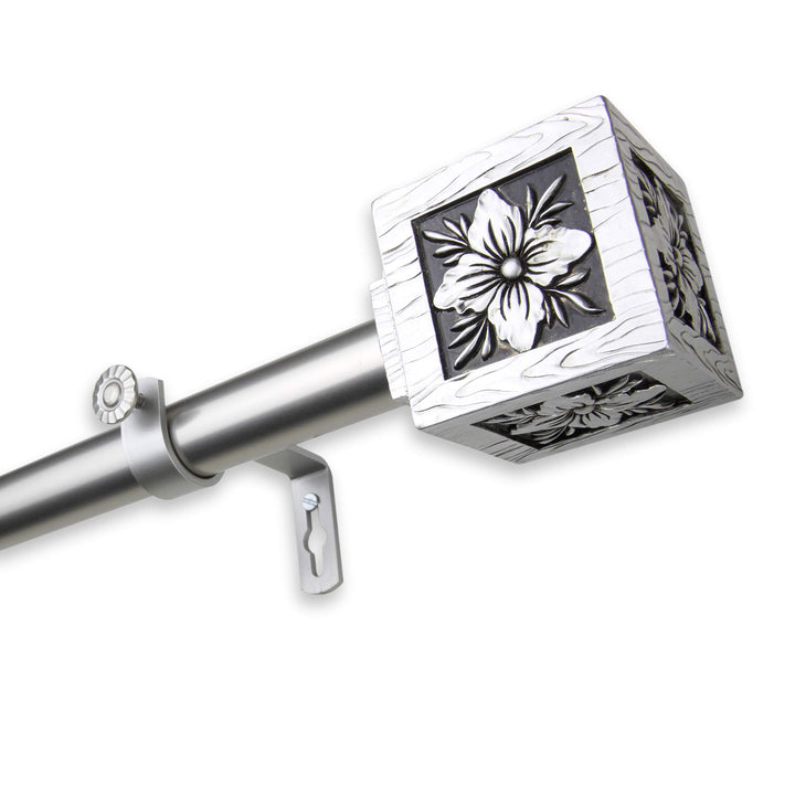 InStyleDesign Jocelyn Adjustable Curtain Rod Black 28 to 48 inch Black Finish - Diamond Home USA