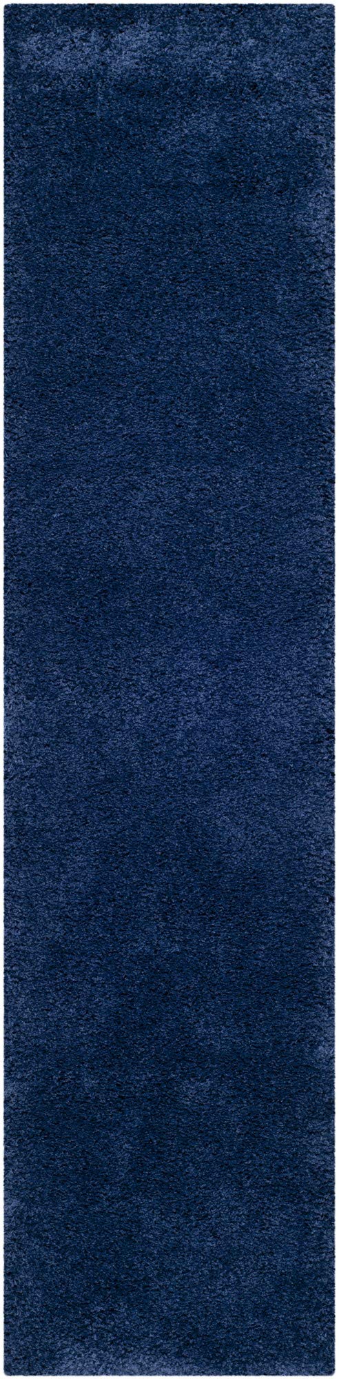 SAFAVIEH Milan Shag Collection Runner Rug - 2' x 8' Navy Solid Design