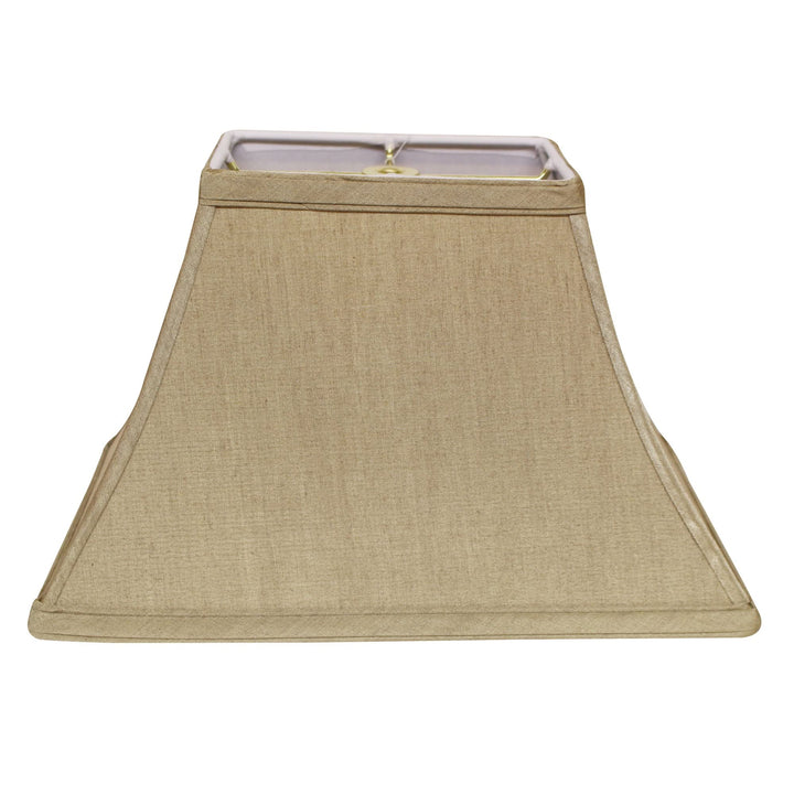 14"W Fabric Slant Rectangle Bell Hardback Lampshade with Washer Fitter in Tan