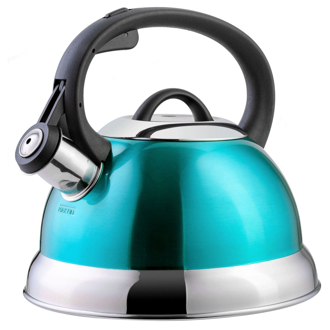 1.75 Qt Whistling Stovetop Tea Kettle in Turquoise Quart Stainless Steel