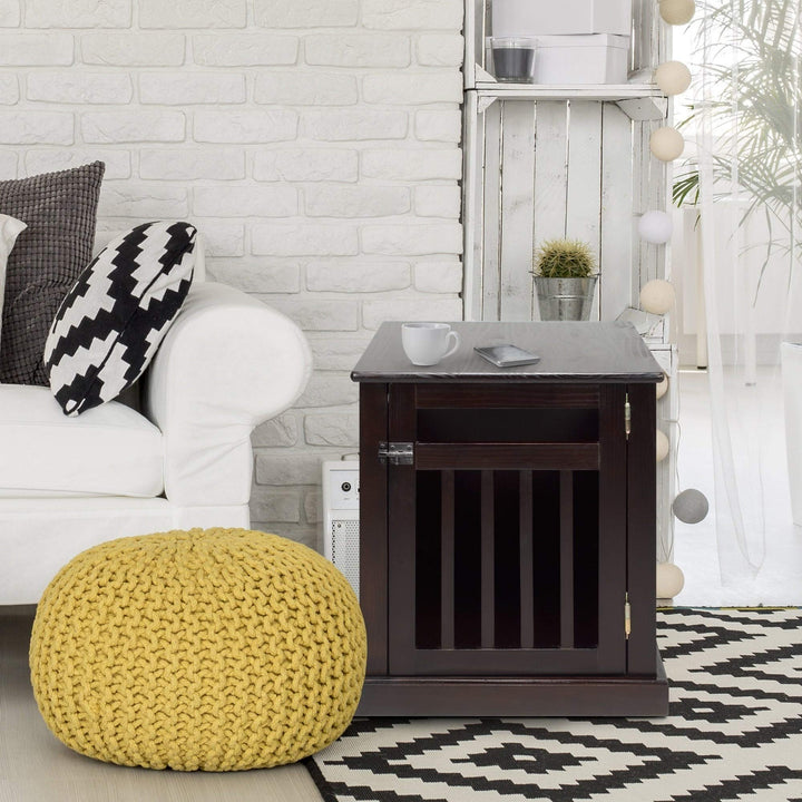 Chappy Espresso Pet Crate Brown Wood Finish - Diamond Home USA