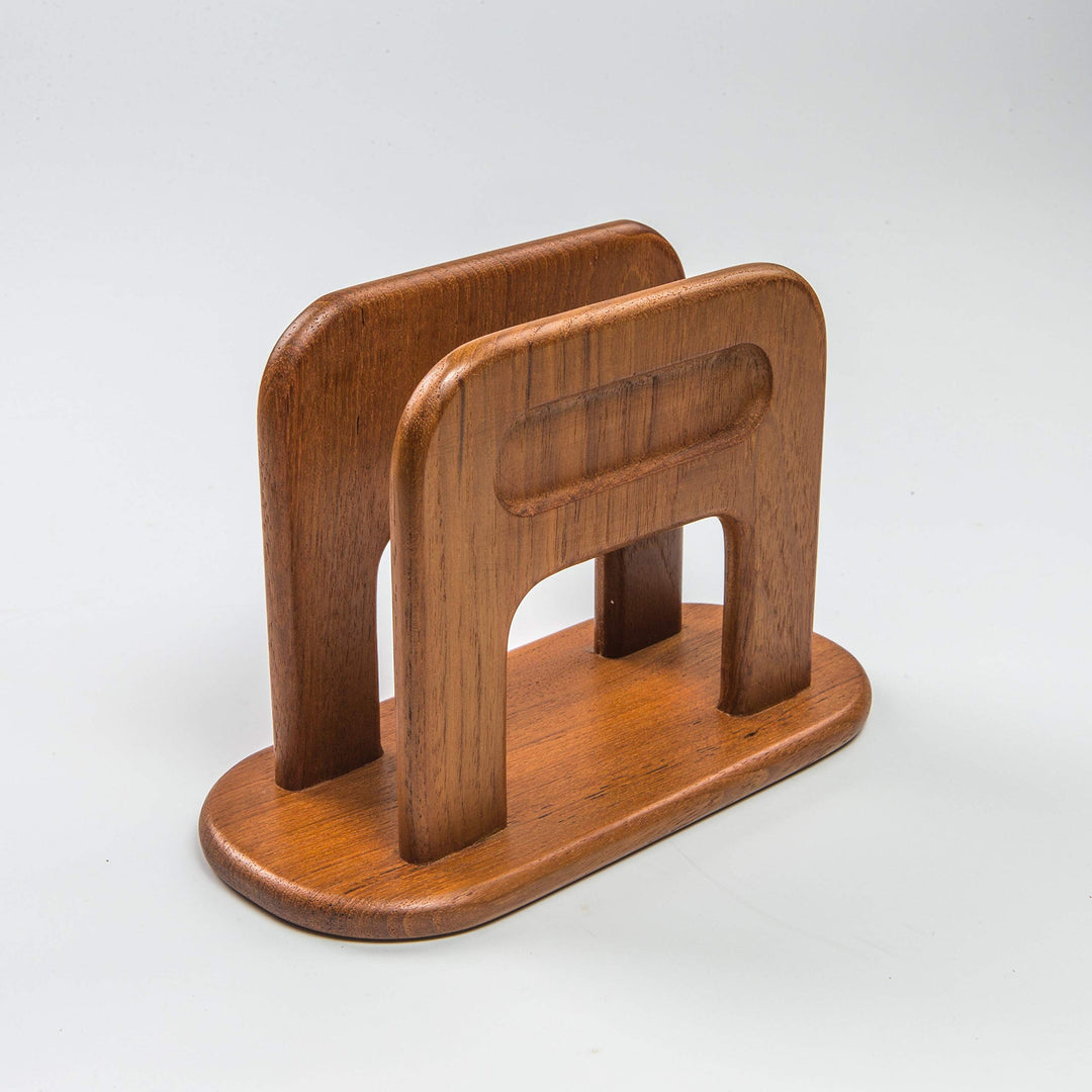 Traditional Teak Napkin Holder 8-1/4" W X 5-1/2" H 3-7/8" D Brown Wood - Diamond Home USA