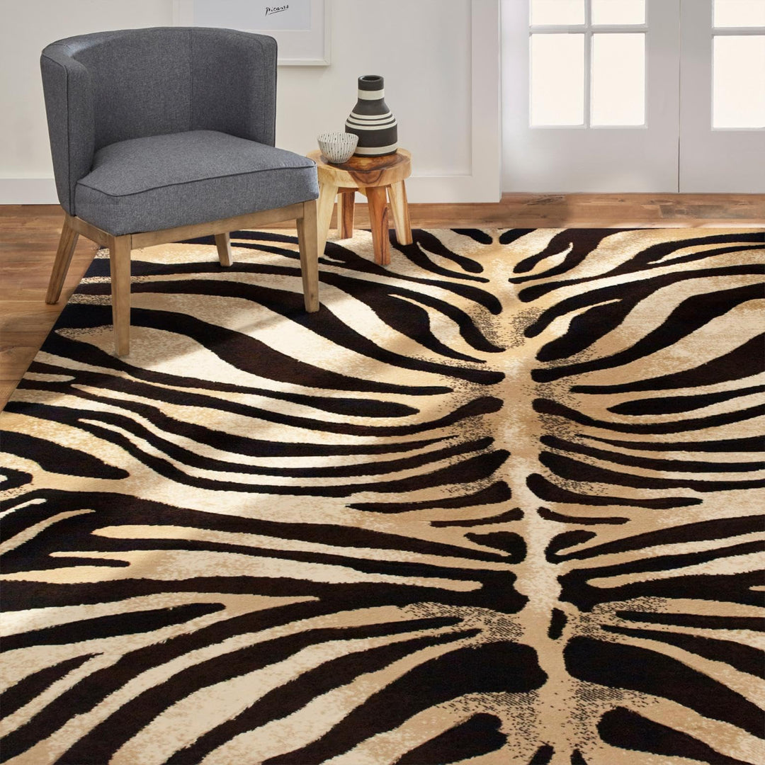 Home Dynamix Tribeca Fawn Area Rug Animals Black/Ivory