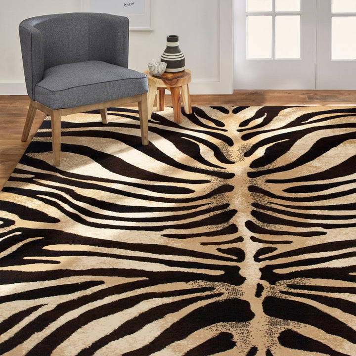 Home Dynamix Tribeca Fawn Area Rug Animals Black/Ivory
