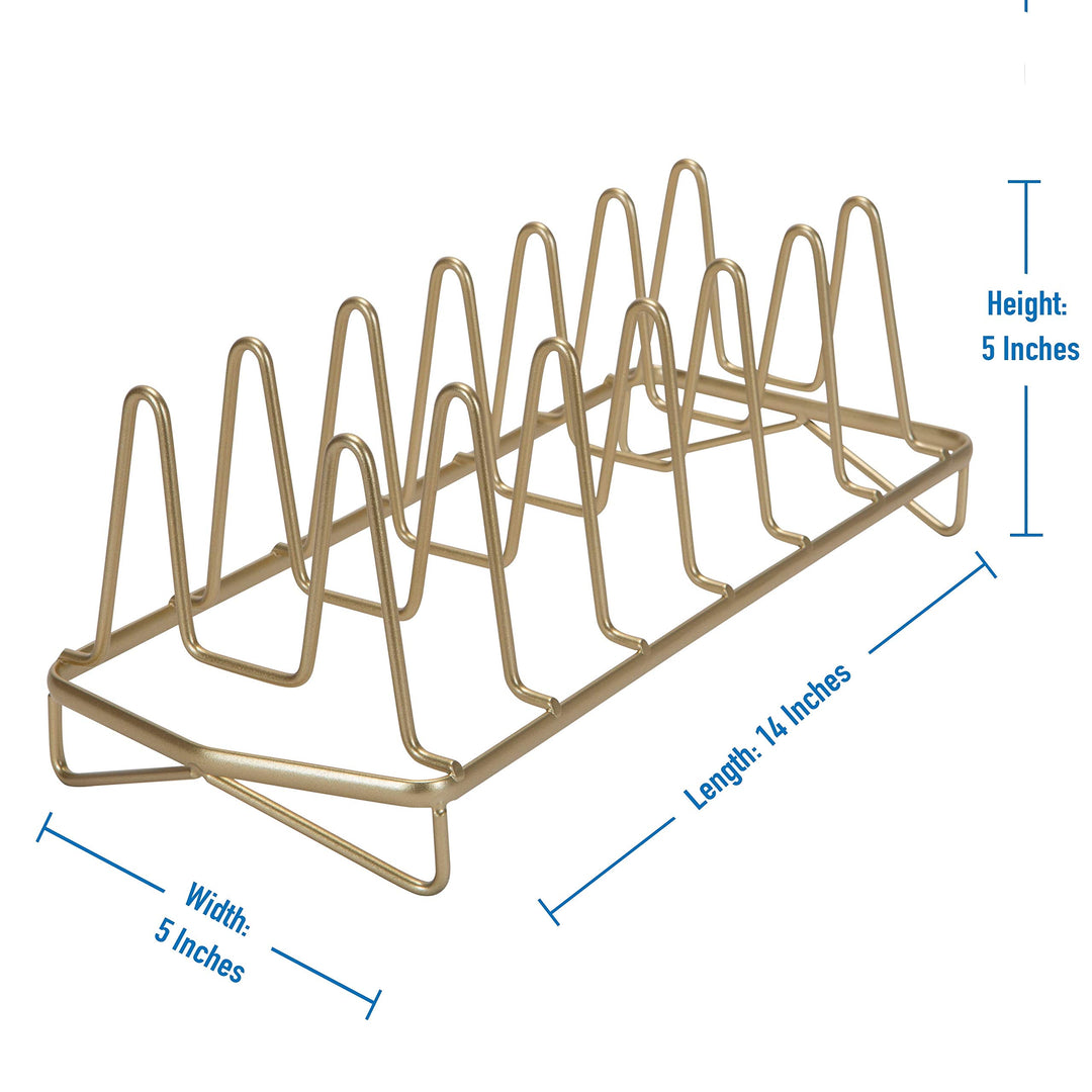 Kitchen Details Geode Lid Organizer in Satin Gold Silver Steel - Diamond Home USA