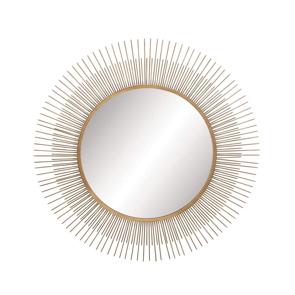 Gold Iron Modern Wall Mirror 36 X 2 36round Mid-Century - Diamond Home USA
