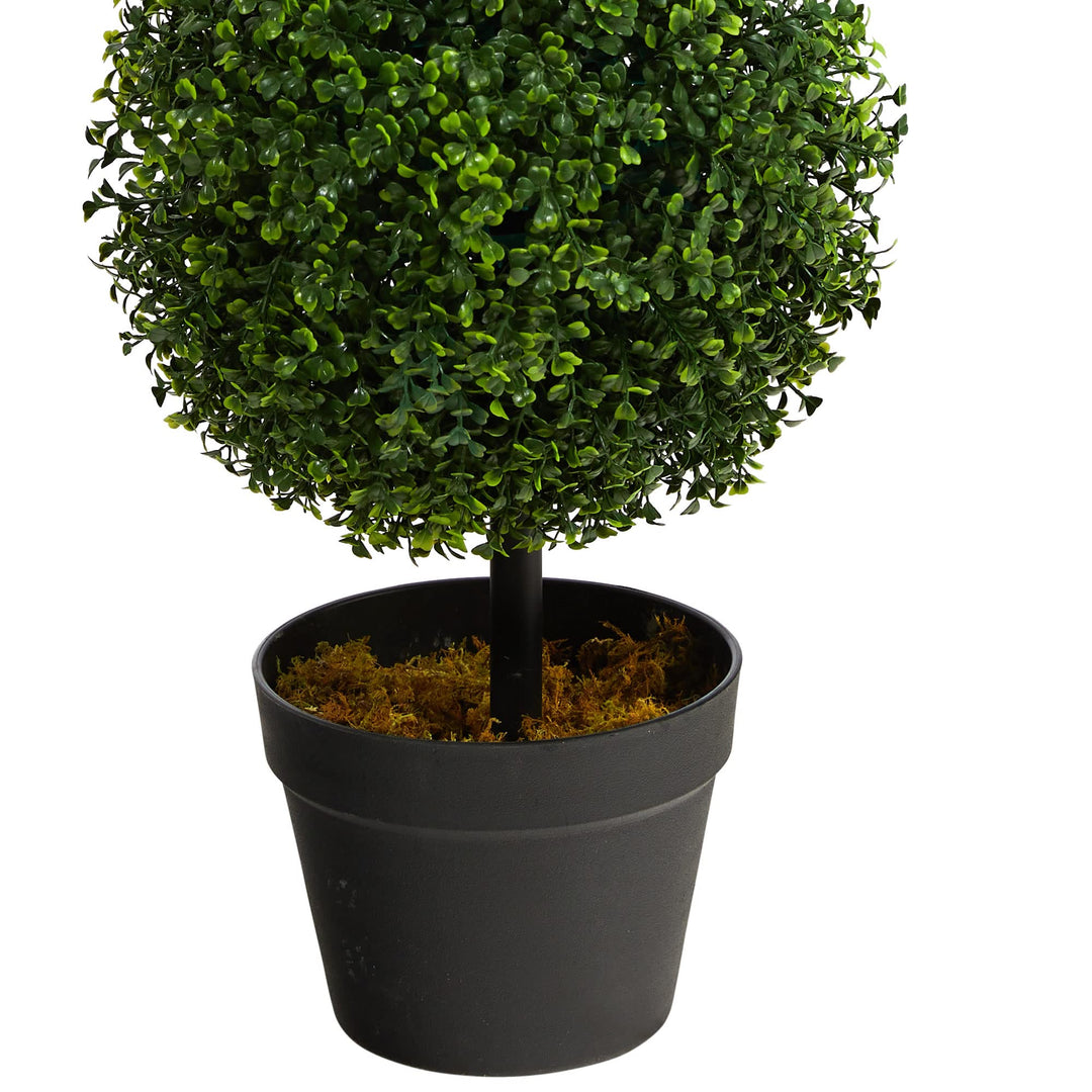 Nearly Natural 3ft. Artificial Triple Ball Boxwood Topiary Tree (Indoor/Outdoor) - Diamond Home USA