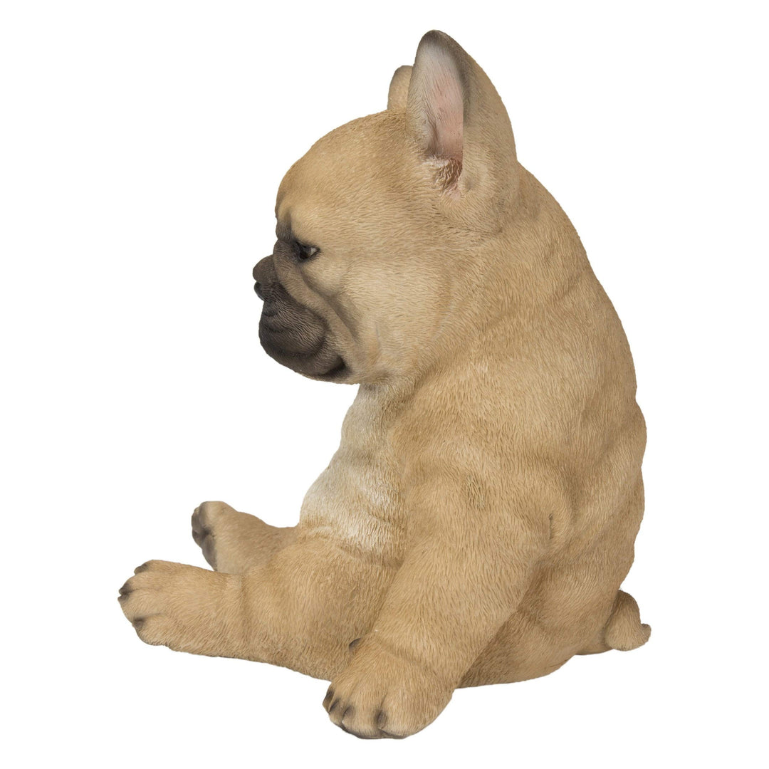 Sitting Sleepy French Bulldog Puppy Statue Brown Polyresin Medium - Diamond Home USA