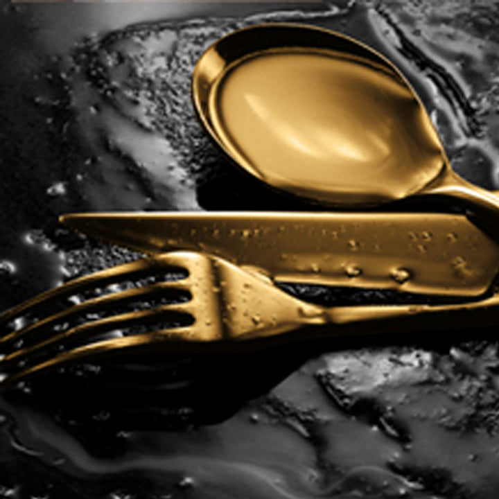 Mepra Linea Ice Oro erving et - [2 Piece et] Brushed Gold Finish Dishwasher - Diamond Home USA