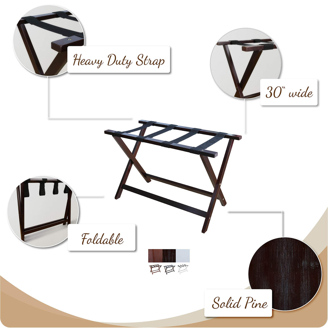 Casual Home Extra Wide Luggage Rack 29.75"W x 15"D x 19.25"H