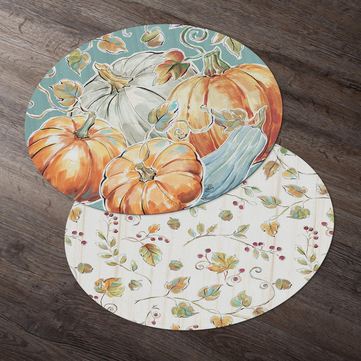 CounterArt Pumpkin Patch Reversible Easy Care Placemat Set of 4 Made in The USA - Diamond Home USA