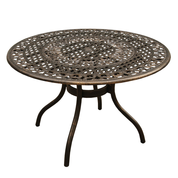 Oakland Living Patio Dining Bronze Weatherproof Outdoor Aluminum 48" Round Table