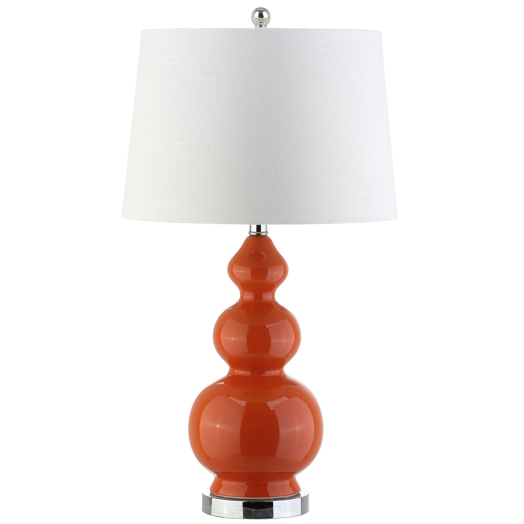 27.5" eramic Led Table Lamp oral Orange Glam Mid-entury Modern ontemporary - Diamond Home USA