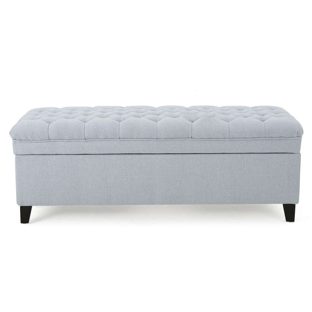 Christopher Knight Home Juliana Fabric Storage Ottoman Light Sky
