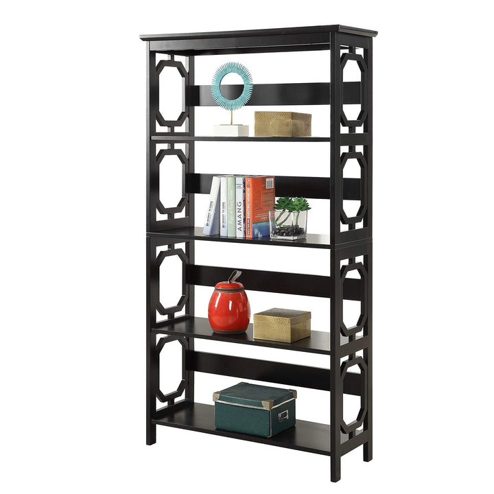5tier Bookshelf Ladder Trestle Bookcase Geometric Design Free Standing