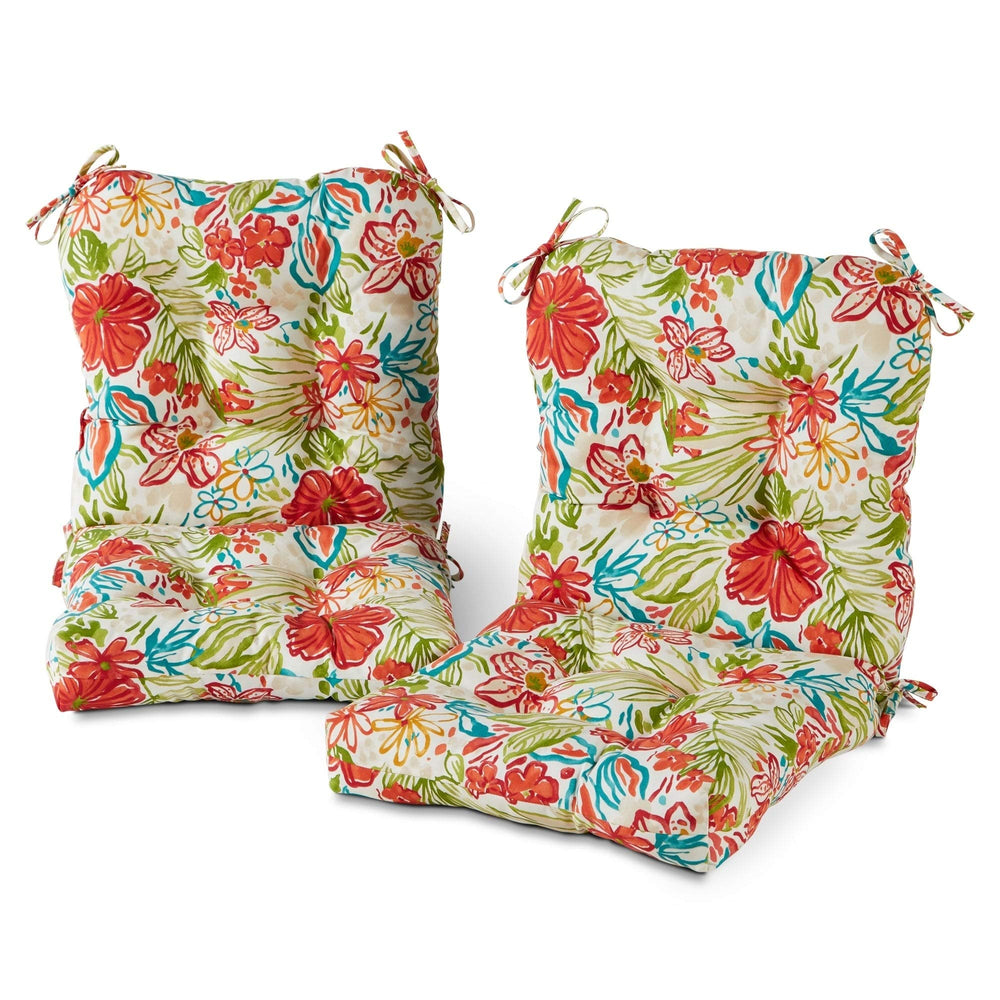 Floral 21-inch X 42-inch Outdoor Chair Cushion (Set of 2) Multi Color Casual - Diamond Home USA