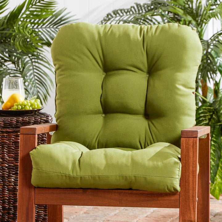 Rosewood 21-inch X 38-inch Green Outdoor Seat/Back Combo Cushion Solid