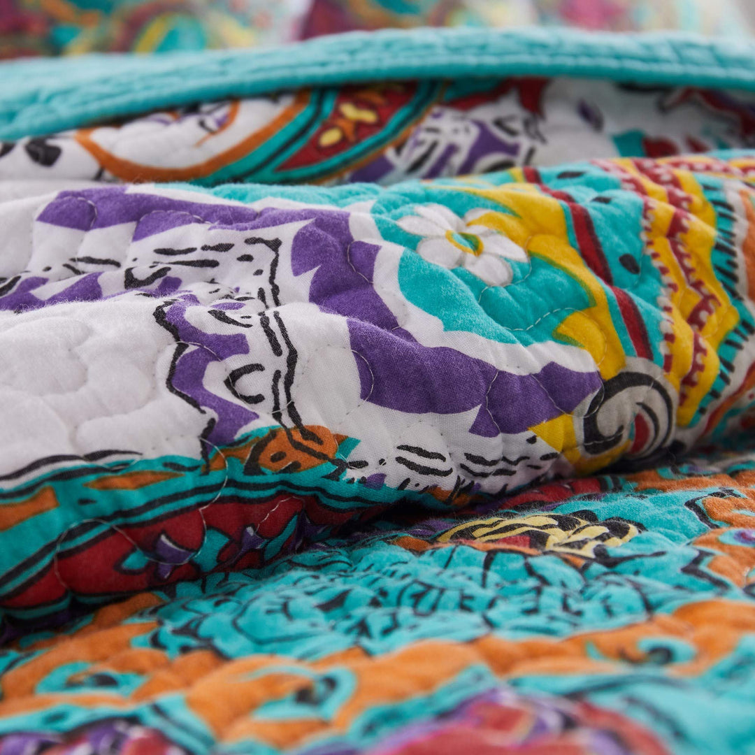 Greenland Home Nirvana Quilt Set King/California King (3 Piece) Teal - Diamond Home USA