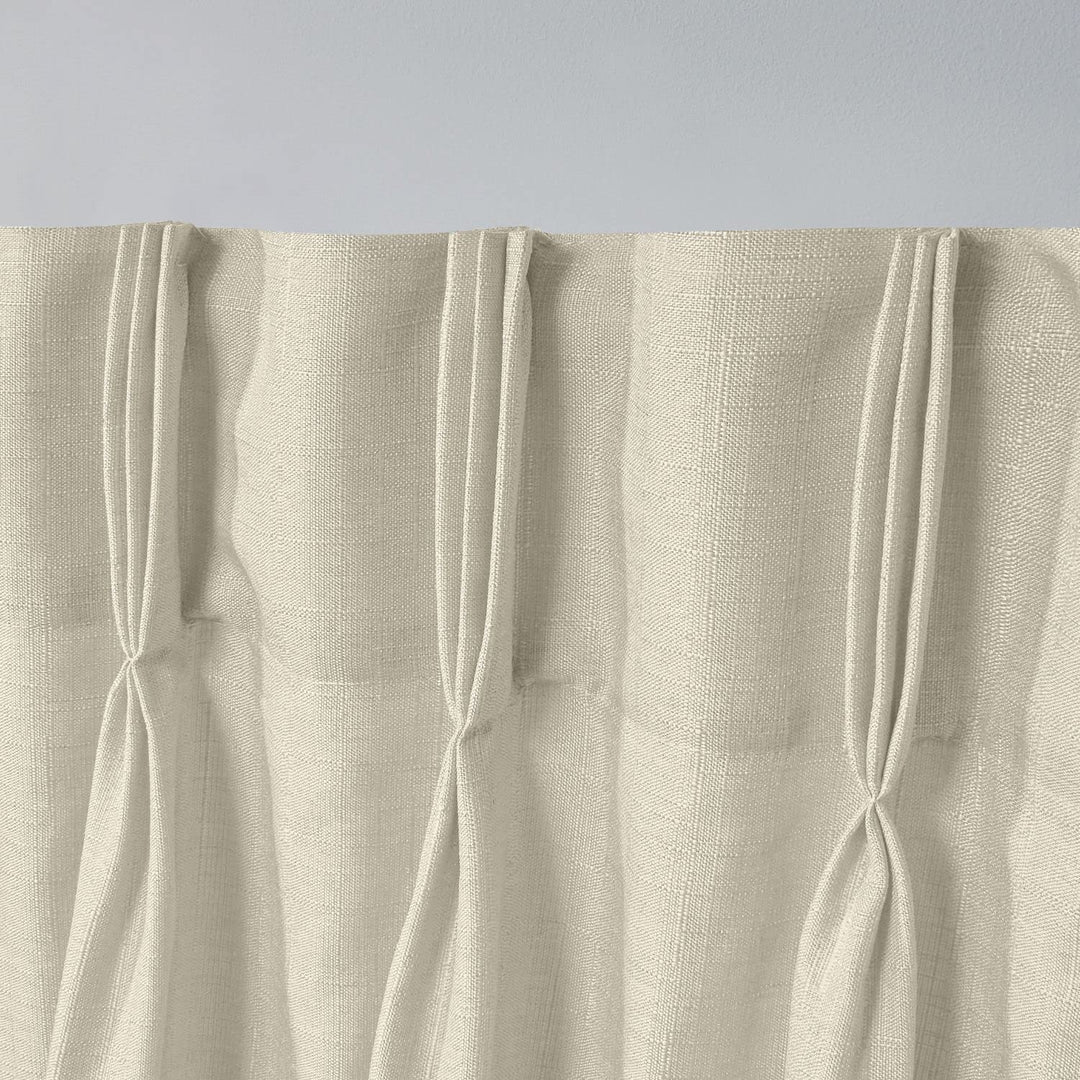 Exclusive Home Loha Light Filtering Pinch Pleat Curtain Panel Pair 96" Length 27x96 - Natural - Diamond Home USA