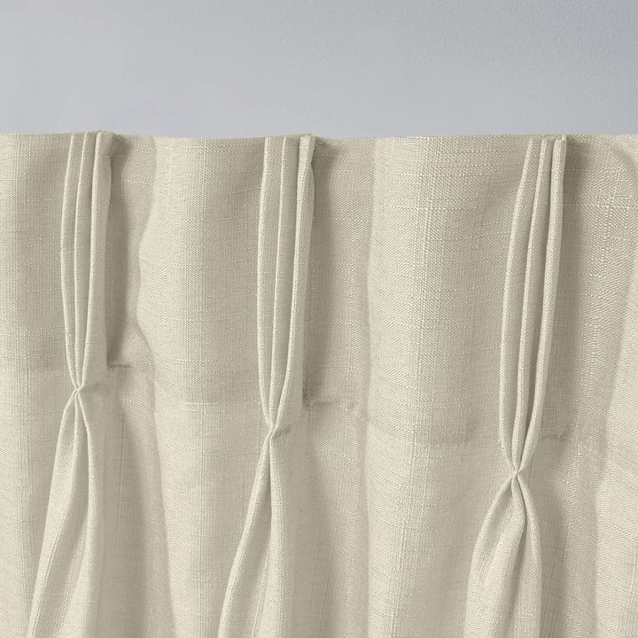 Exclusive Home Loha Light Filtering Pinch Pleat Curtain Panel Pair 96" Length 27x96 - Natural - Diamond Home USA