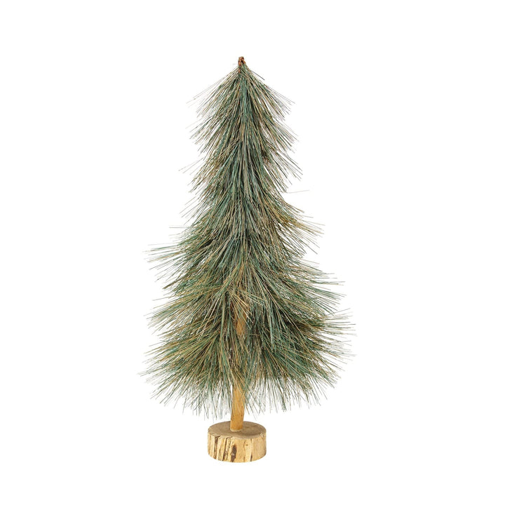 Sparkle Bottle Brush Tree On Base 21" Green Automatic