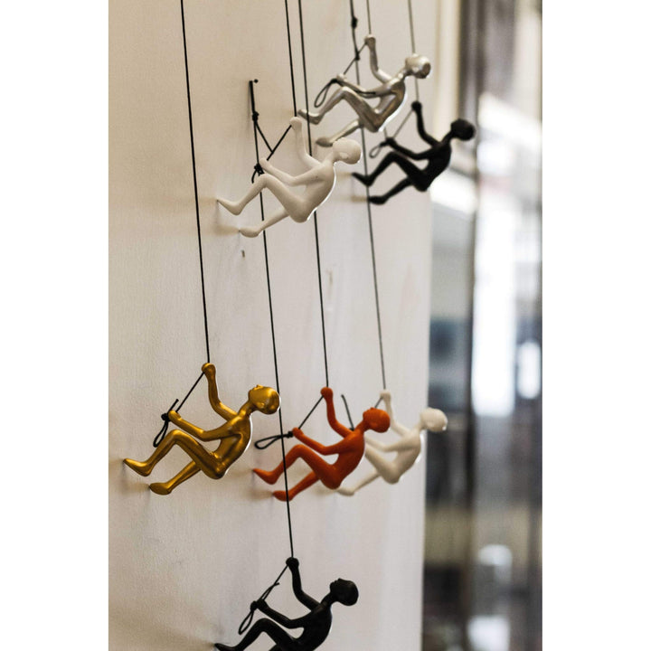 6" X 3" Resin Gold Climbing Man Circus