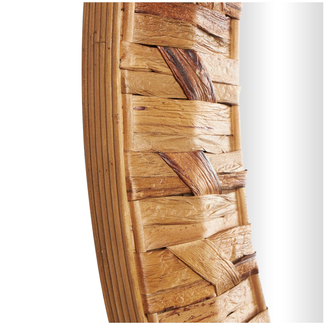 Brown Seagrass Handmade Woven Wall Mirror Medium - Diamond Home USA