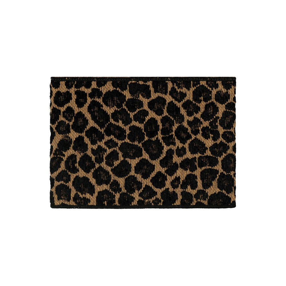 Turkish Cotton Cheetah Jacquard Trim Latte Brown 4-Piece Hand Towel Set Black - Diamond Home USA
