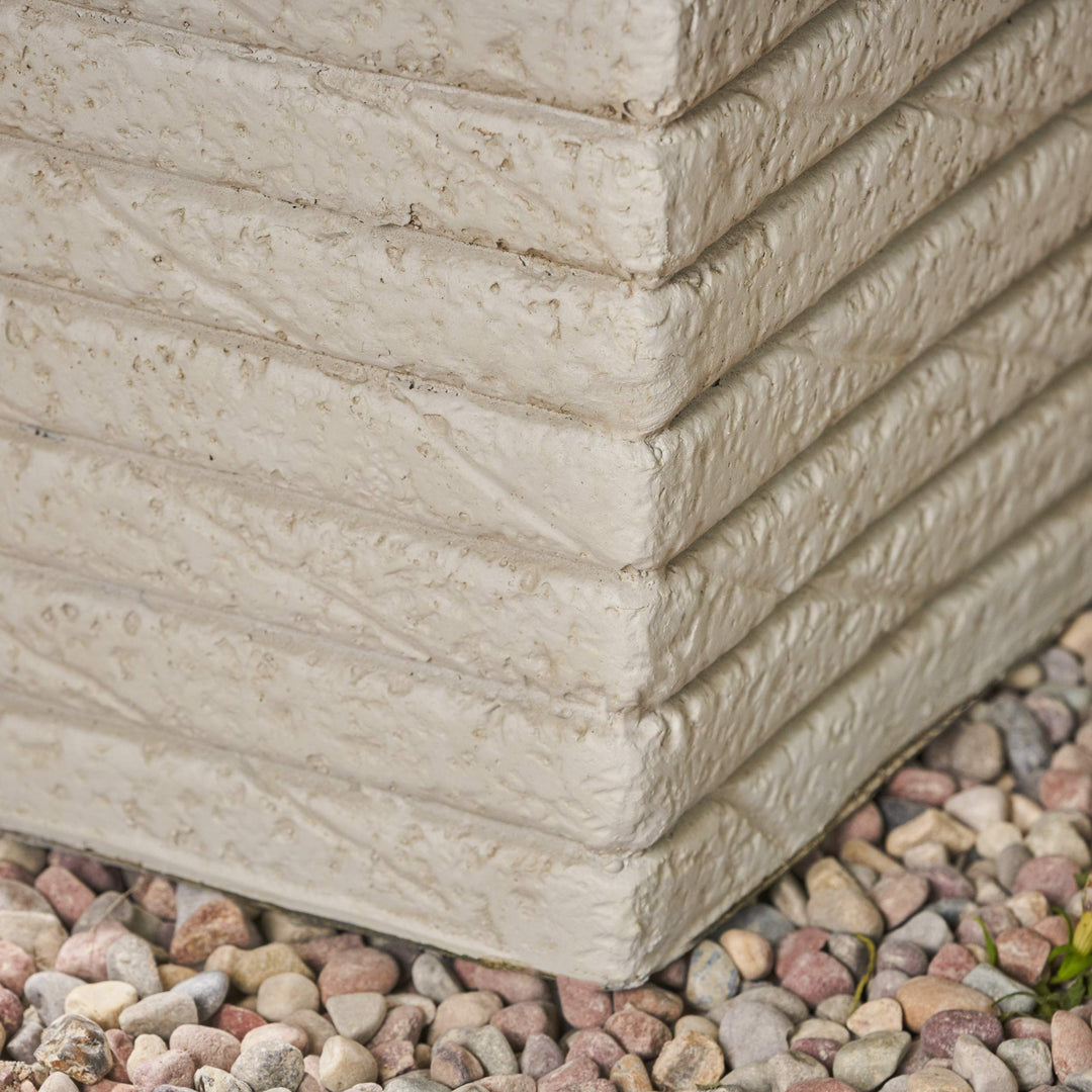 Great Deal Furniture Garden Urn Planter Square Tapered Riveted Antique White - Diamond Home USA