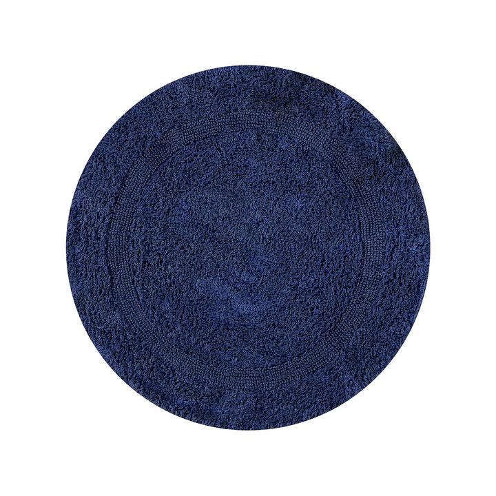 Better Trends 100% Cotton Lux Collection Bath Mats Navy - Tufted Absorbent 30" Round - Navy