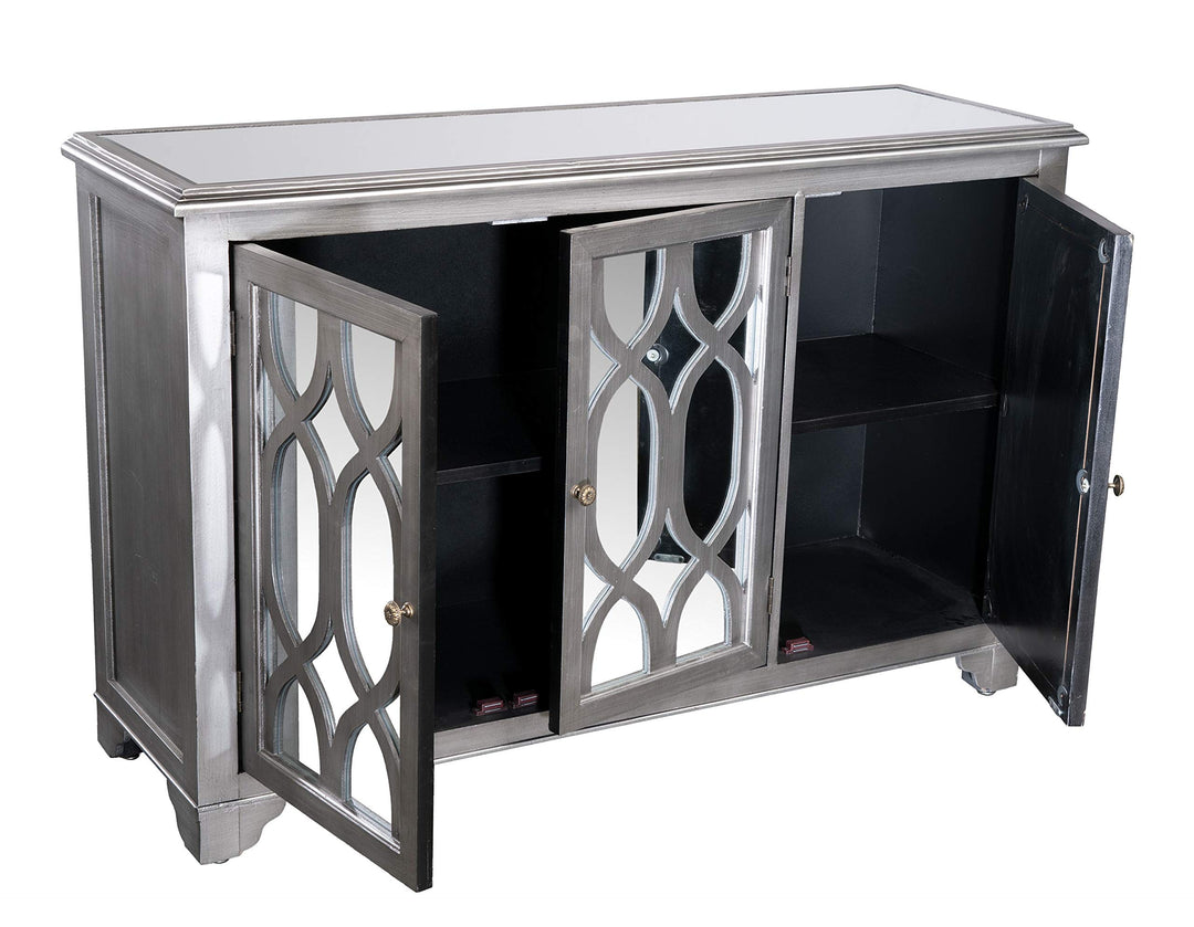 Statements by J Silver Wood/Glass Hannah Buffet w/3 Doors & Shelf 32.5 Inch - Diamond Home USA
