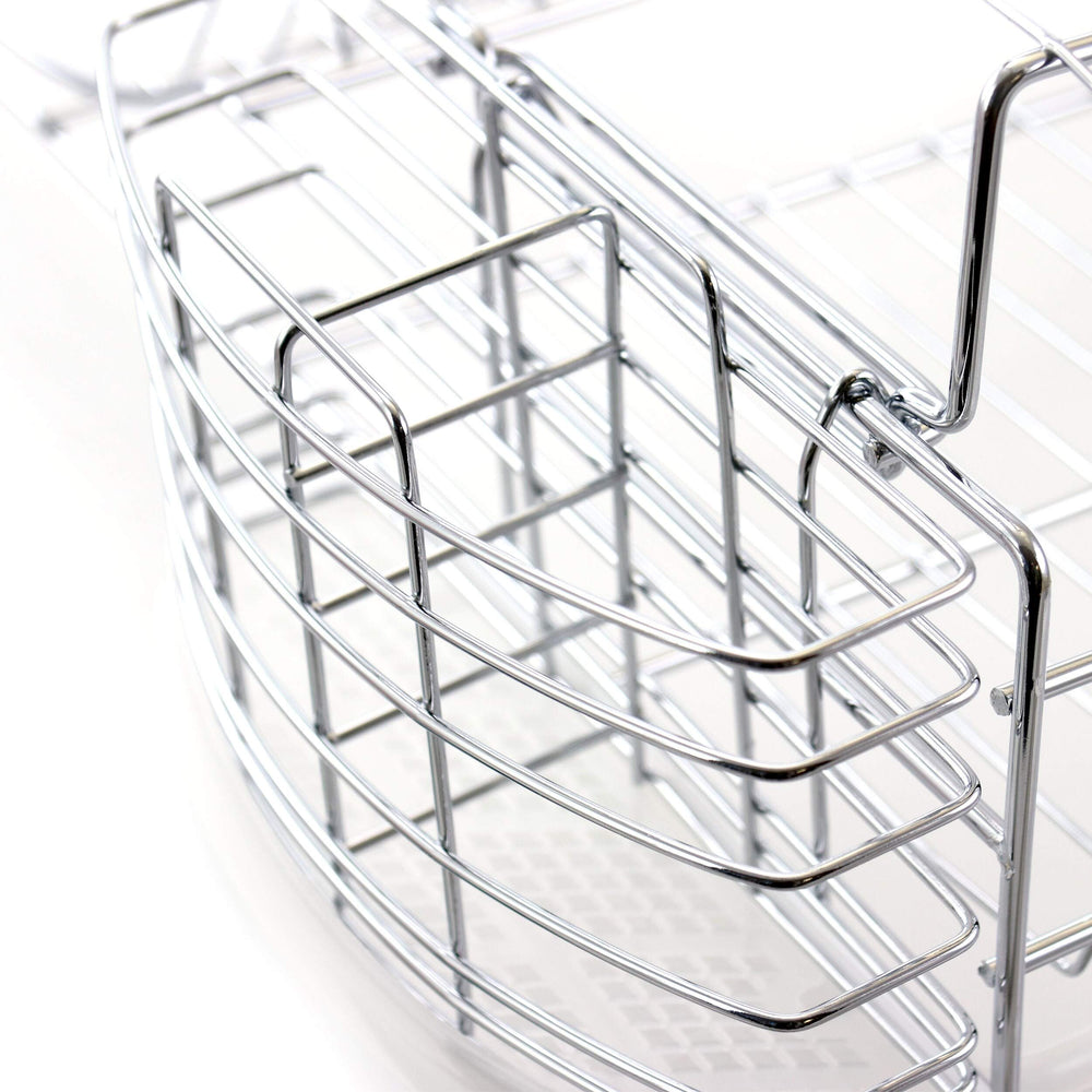 22-inch Dish Rack Silver Metal Chrome Finish - Diamond Home USA