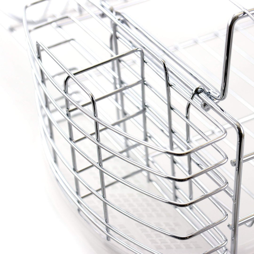 22-inch Dish Rack Silver Metal Chrome Finish - Diamond Home USA