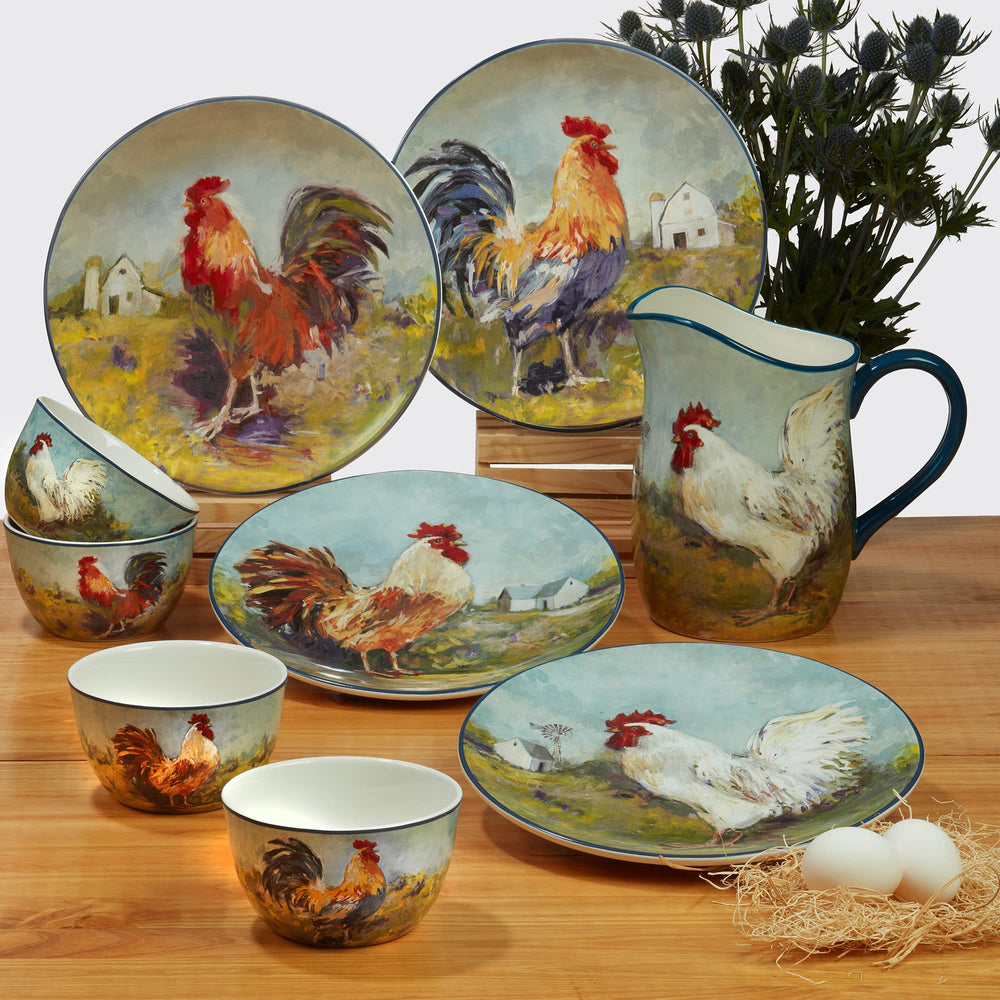 Certified International Rooster Meadow 22 oz. Mugs Set of 4 - Diamond Home USA