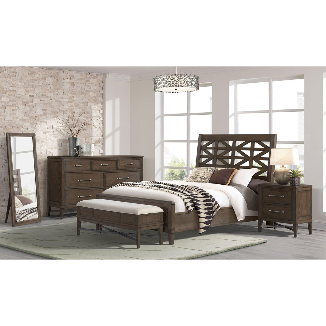 Bedroom Storage Bench with Cushion Weathered Vintage Oak Grey Wood Finish - Diamond Home USA