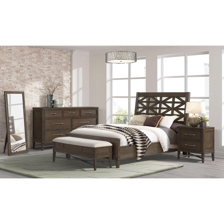 Bedroom Storage Bench with Cushion Weathered Vintage Oak Grey Wood Finish - Diamond Home USA