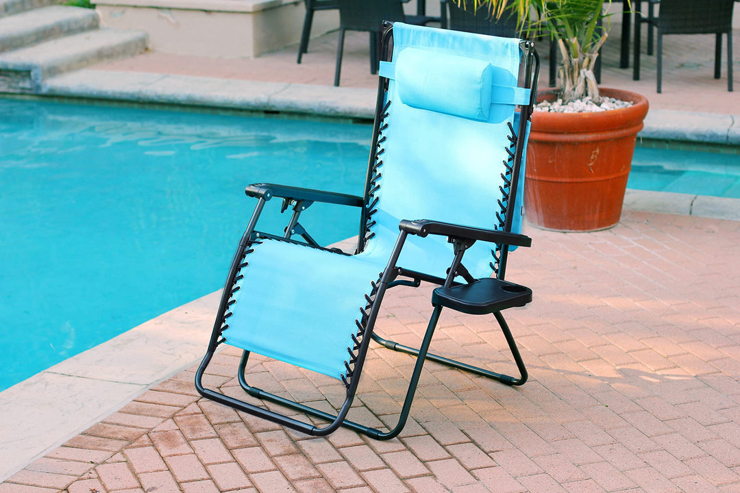 Jeco Oversized Zero Gravity Chair with Sunshade and Drink Tray