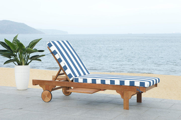 SAFAVIEH Outdoor Collection Newport Natural/ Navy & White Stripe Cushion