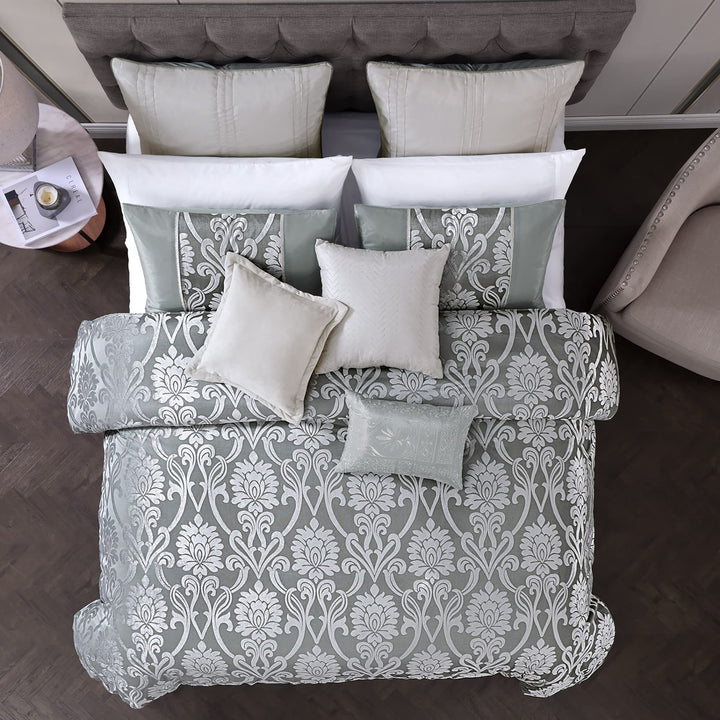 Riverbrook Home 100% Polyester Comforter Set Queen Dupre - Gray 9-Piece Set