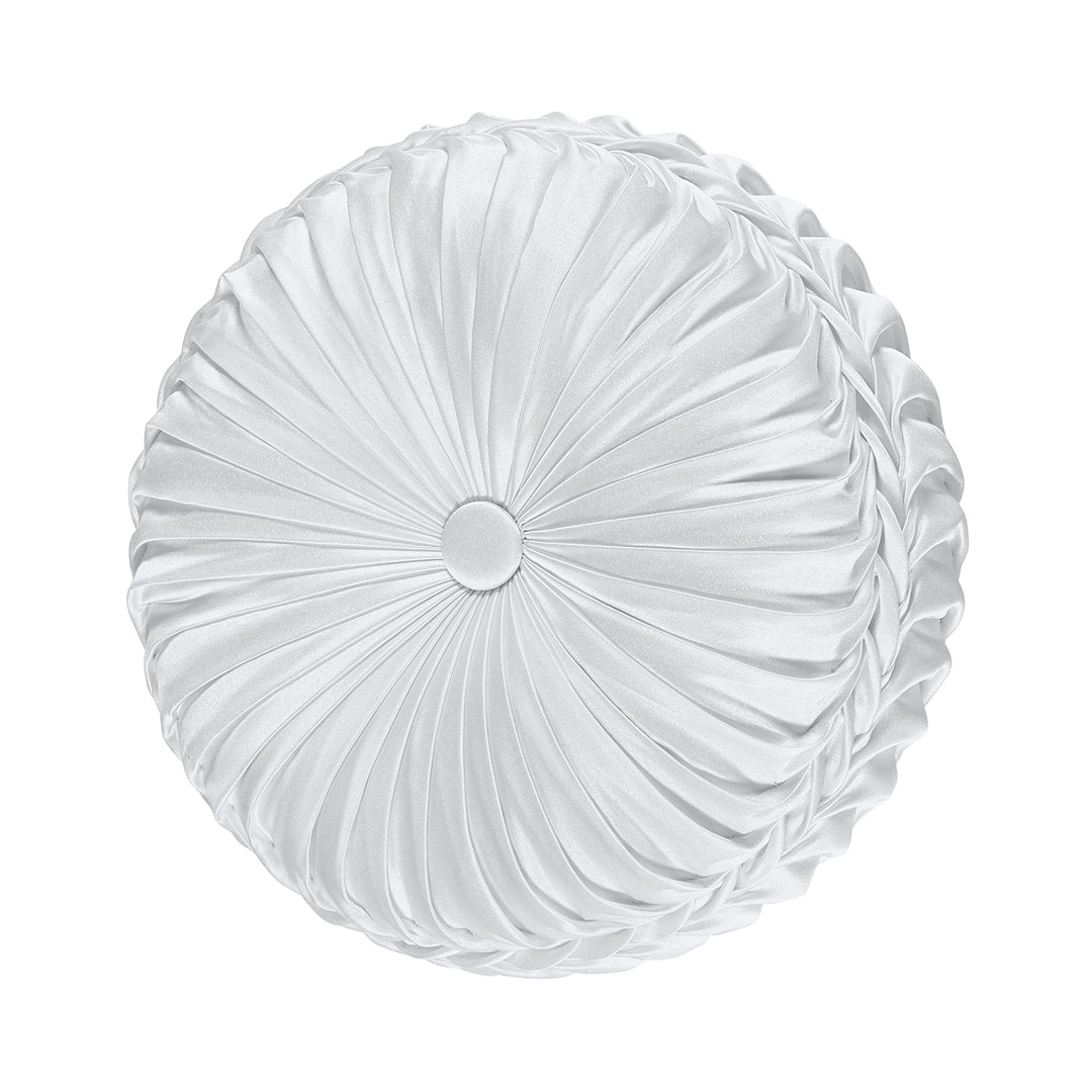 J. Queen New York "Astoria" Tufted Round Throw Pillow in Sand - Diamond Home USA