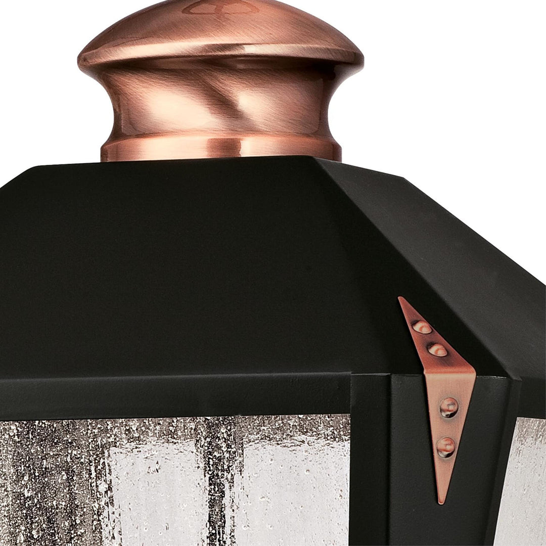 Three-light Outdoor Matte Black Finish with Washed Copper Accents and Clear - Diamond Home USA