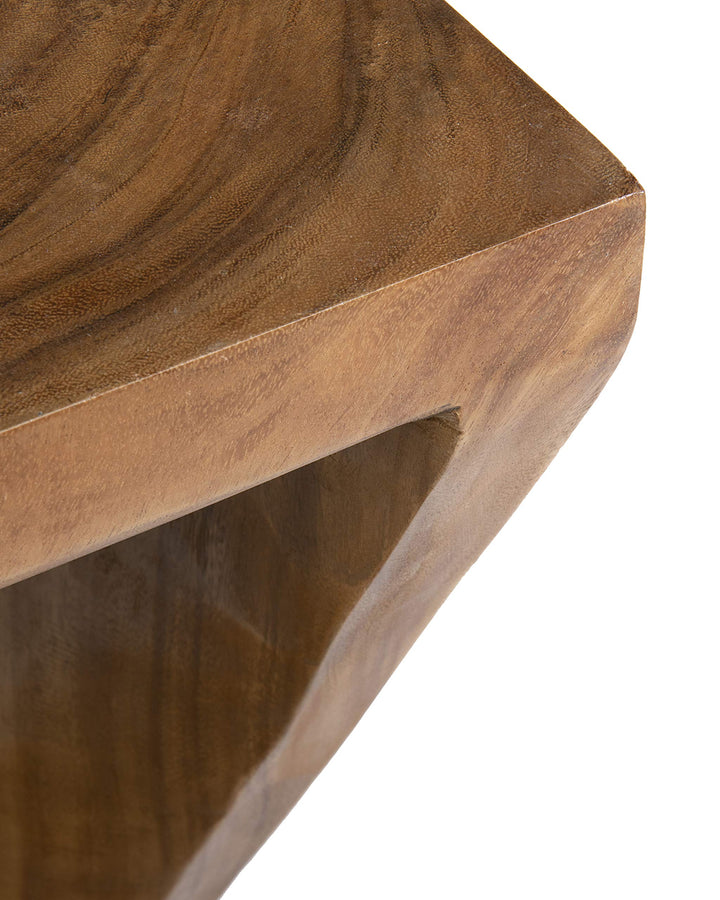 East At Main Cason Side Table Tan 24" - Natural - Diamond Home USA