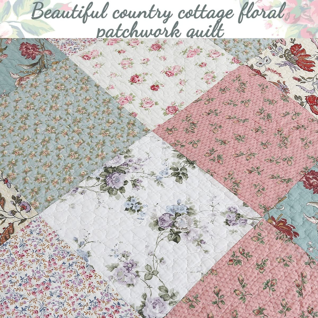 BEST BEDDING INC Celia Patchwork 3-Piece Cotton Quilt Set Twin - Diamond Home USA