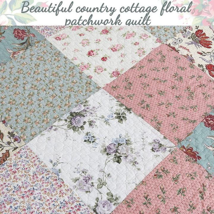 BEST BEDDING INC Celia Patchwork 3-Piece Cotton Quilt Set Twin - Diamond Home USA